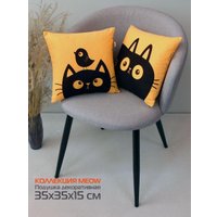 Декоративная подушка Matex Meow. Chubby 62-103 (абрикосовый/черный)