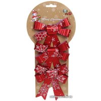 Елочная игрушка Серпантин Снежинка 3шт (красный) 185-0327