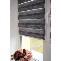 Шторы день-ночь Delfa СРШ 01МКД DN-4306 34x160 (графит, рисунок натур)