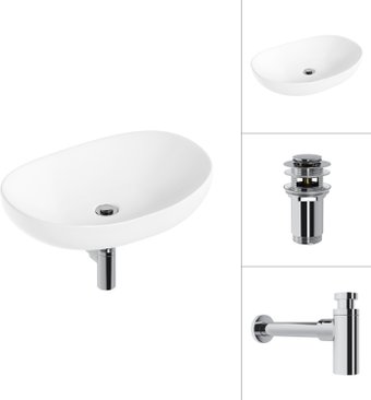 Умывальник Lauter 21502 + клапан 21190CH + сифон 21635CH (хром)