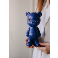 Статуэтка К.РАМА Мишка кожаный Kaws & Bearbrick (синий)