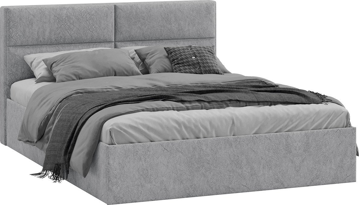 Кровать Трия Глосс универсальный тип 1 140x200 (микровелюр Wellmart Silver)