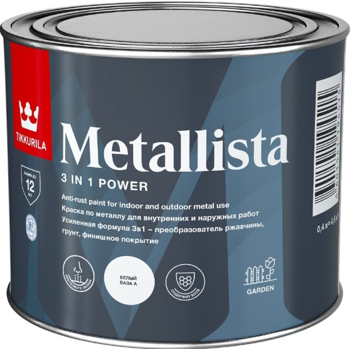 

Грунт-эмаль Tikkurila Metallista 2.5 л (база А, глянцевая)