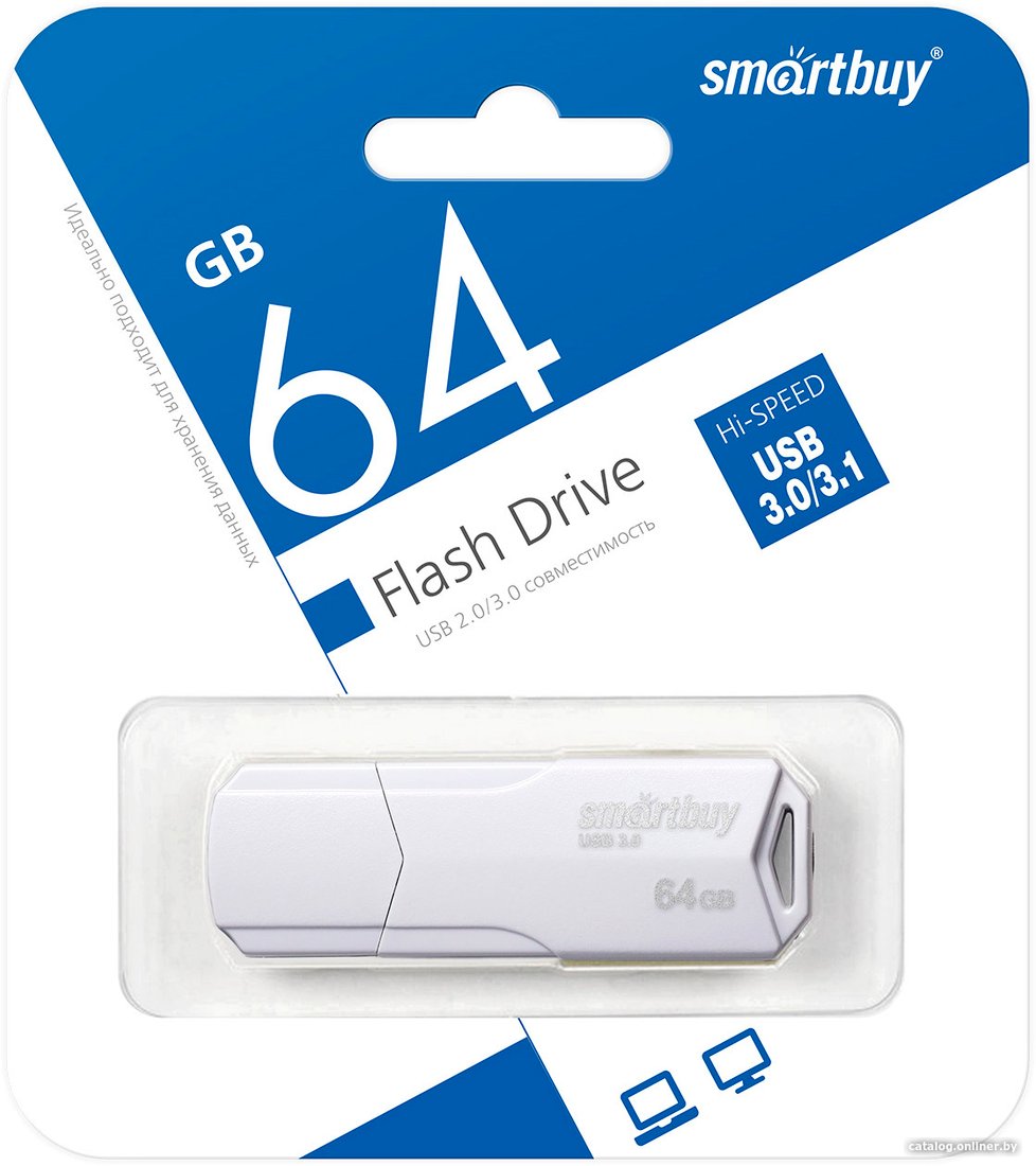 USB Flash SmartBuy Clue 3.0 64GB (белый)