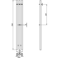 Полотенцесушитель Granula Квадро Вертикаль 15х150 (терморегулятор с таймером, белый)