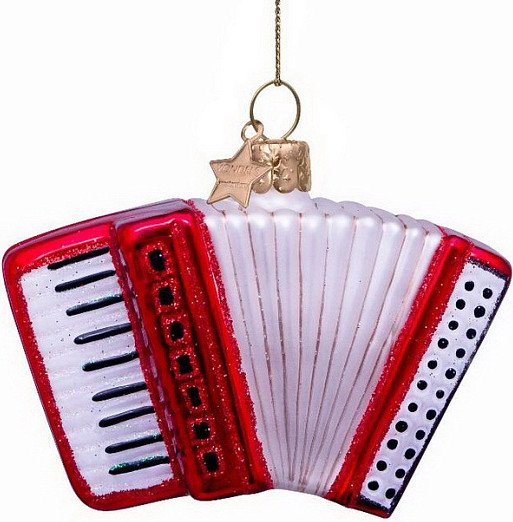 

Елочная игрушка Vondels Аккордеон красный 1240705070017 (красный)
