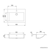 Умывальник Aquasanita BQA 60 601 (черный)