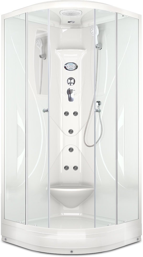 

Душевая кабина Domani-Spa Elegance 90x90 с гидромассажем (прозрачное стекло/белые)