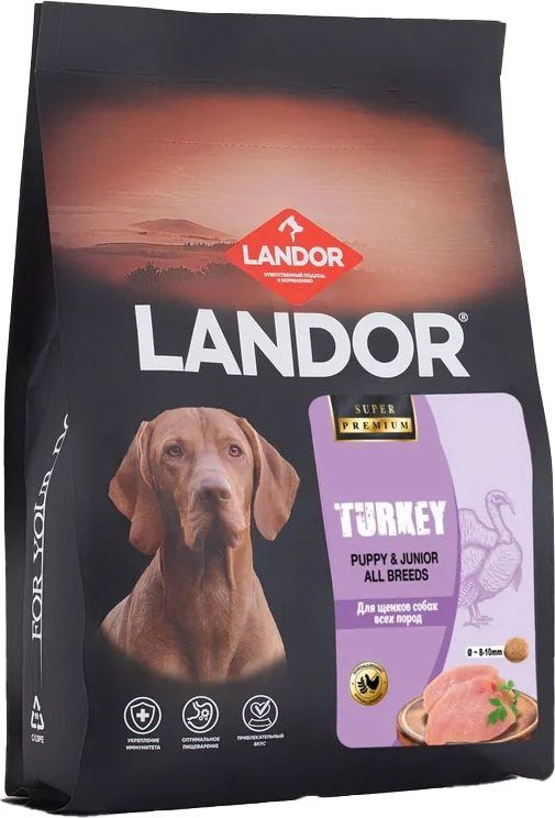 

Сухой корм для собак Landor Monoprotein для щенков всех пород с индейкой 1.5 кг