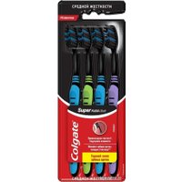 Набор зубных щеток Colgate Super Flexi Black средняя жесткость (4 шт)