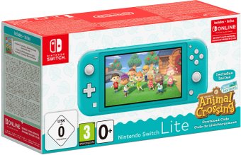 Nintendo Switch Lite бирюзовый + Animal Crossing: New Horizons + 3 м. NSO