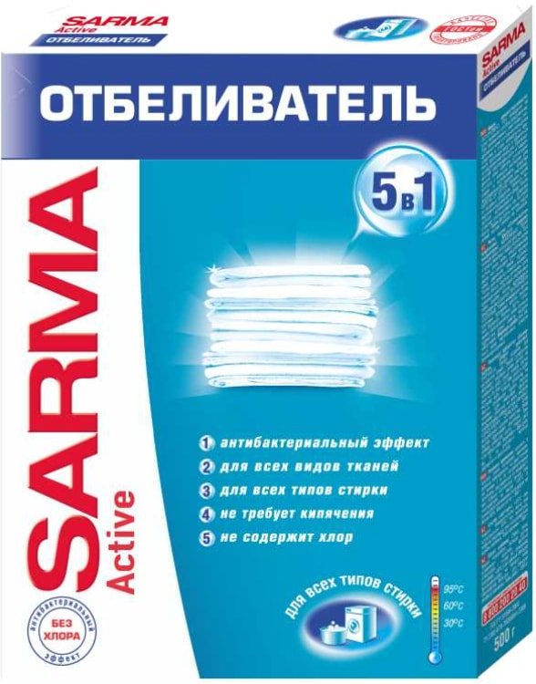

Отбеливатель Sarma Active 5 в 1 порошкообразный 500г