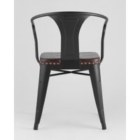 Стул с подлокотниками Stool Group Tolix Arms Soft LF718H Matte Black 3474+PU7005 (черный матовый)