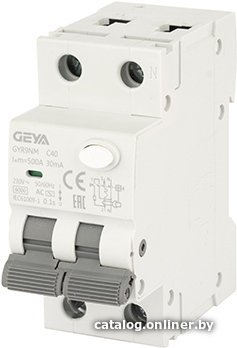 Дифференциальный автомат GEYA GYR9N 1P+N 40A C 6кА 30 мА AC GYR9NMC4030MA