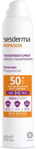 Спрей солнцезащитный Sesderma Спрей солнцезащитный Repaskin Прозрачный для тела SPF50 (200мл)