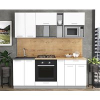 Готовая кухня Интерлиния Мила 2.0 ВТ (белый платинум/белый платинум/дуб бунратти)