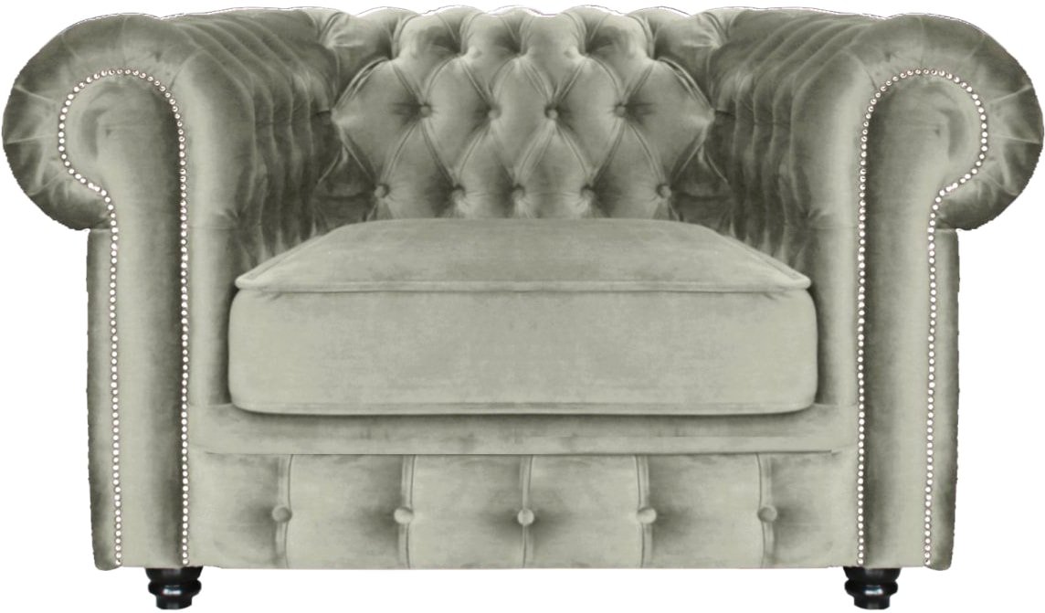 

Интерьерное кресло Brioli Честерфилд классик (велюр, B8 светло-серый/темные ножки)