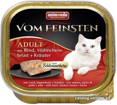 Консервированный корм для кошек Animonda Vom Feinsten Adult с говядиной, курицей и травами 0.1 кг