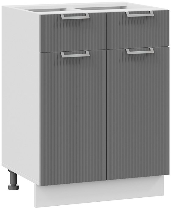 

Шкаф напольный Трия Кимберли 1Н6Я1 (белый/титан)