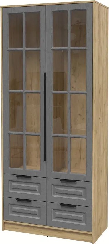 

Шкаф-витрина Интерлиния Концепт КТ-ШВ2 Деко (дуб золотой/дуб серый)