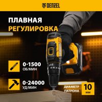 Ударная дрель-шуруповерт Denzel CID-18-02BM 26135 (с 2-мя АКБ, кейс)