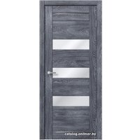 Межкомнатная дверь MDF-Techno Dominika 104 80x200 (дуб шале графит, стекло лакобель белый)