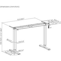 Стол ErgoSmart Manual Desk Light 1200x650x18 мм (дуб темно-коричневый/черный)