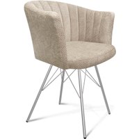 Стул с подлокотниками Sheffilton SHT-ST42-1/S37 (милк/хром лак)