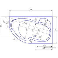 Ванна 1Марка Aura 150x105 (левая)