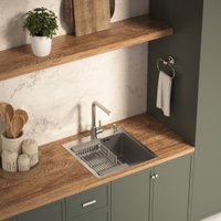 Кухонная мойка Basic CL DS Decor 50x50 (сатин, коландер, дозатор)