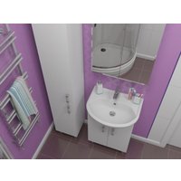  Какса-А Шкаф с зеркалом для ванной Лайт 55 460686