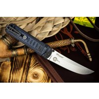 Складной нож Kizlyar Supreme Whisper AUS-10Co StoneWash Blue