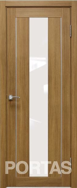 

Межкомнатная дверь Portas S25 80x200 (орех карамель, стекло lacobel белый лак)