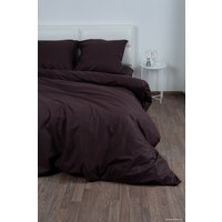 2-спальный комплект постельного белья с евро простыней Milanika Шоколад 2сп с европростыней (поплин г/к)
