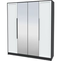 Шкаф распашной Интерлиния Концепт Тренд КТ-Ш4(з) (антрацит/белый)