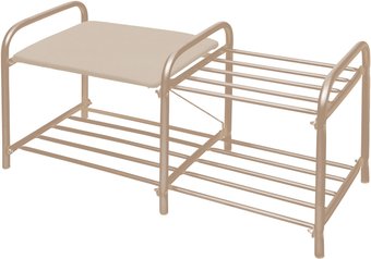 Банкетка Nika Люкс ЭТЛ1-1/БЖ (слоновая кость/бежевый металлик)