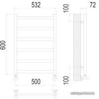 Полотенцесушитель TERMINUS Аврора П6 500х600