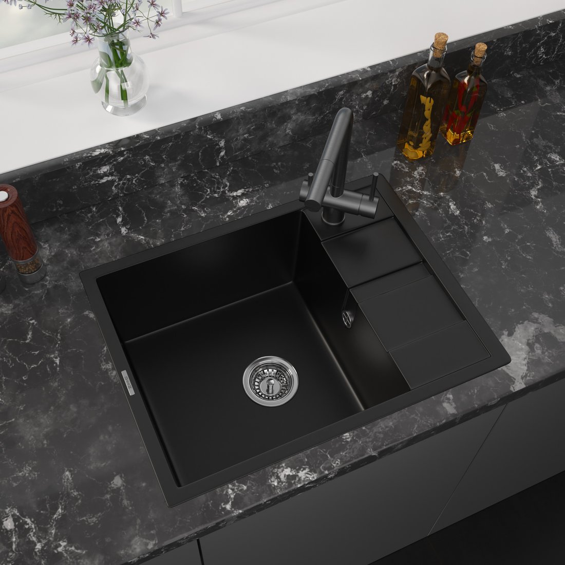 

Кухонная мойка ZorG Apollo 65 (черный оникс)