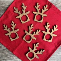 Сервировочная салфетка ОМурМебель с держателем Рога оленя (6шт, красный)