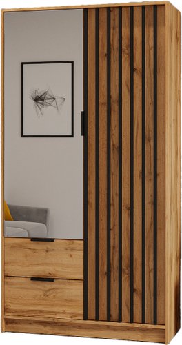 Шкаф распашной Мебель-АРС Нелли (дуб крафт золотой/черный)