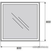  BelBagno Зеркало SPC-GRT-800-800-LED-BTN