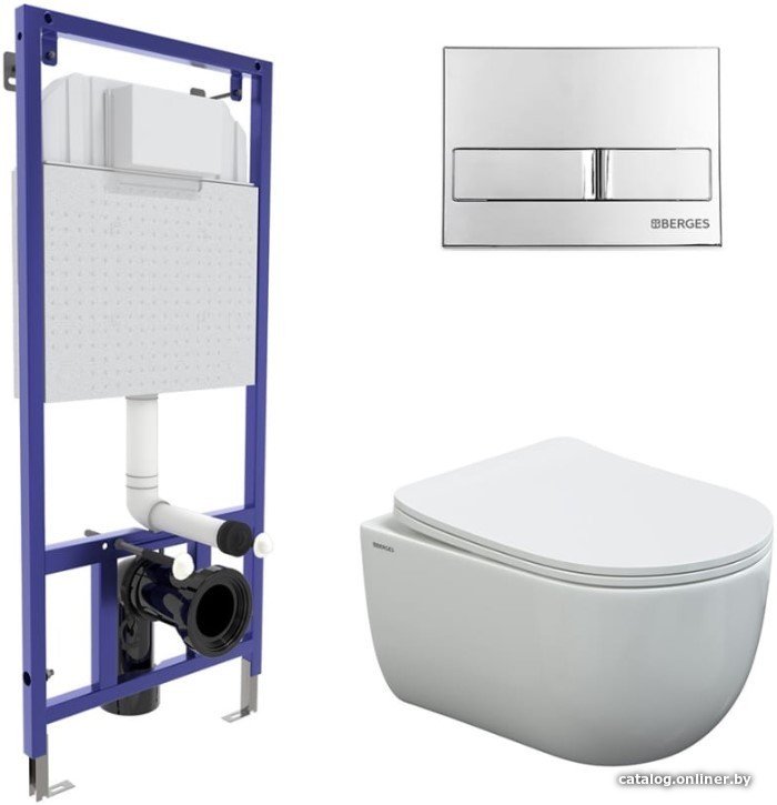 Унитаз подвесной Berges Wasserhaus Ventas Rimless 043237 (с сиденьем)