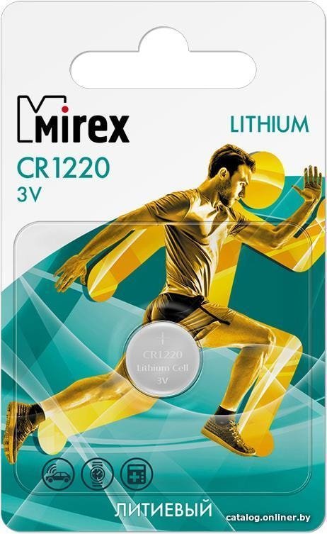 Батарейка Mirex CR1220 литиевая блистер 1 шт. 23702-CR1220-E1