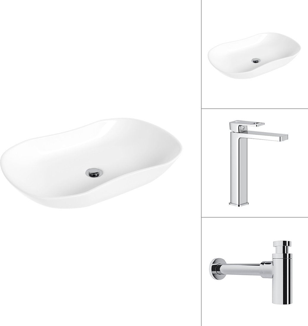 

Умывальник Lauter 21570 + Cascade 21СК0655C с сифоном 21635CH (хром)