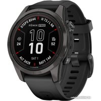 Умные часы Garmin Fenix 7S Pro Sapphire Solar (карбоново-серый титан/черный)