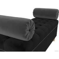 Банкетка Лига диванов Глория 113668 (велюр черный/серый/серый)