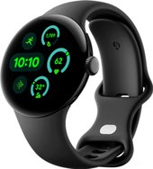 Pixel Watch 3 41 мм (черный матовый/обсидиан, спортивный силиконовый ремешок)