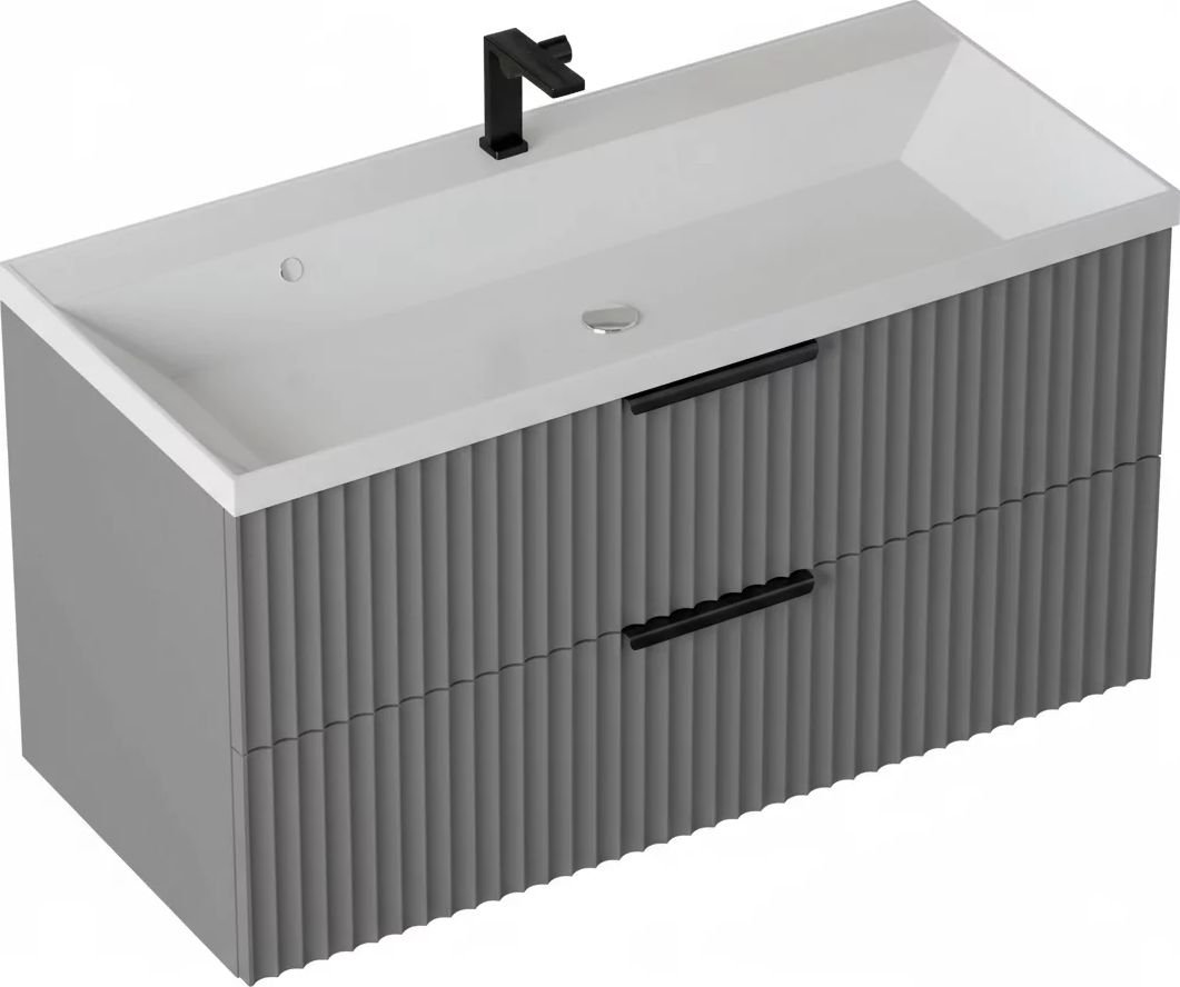 

Vela Тумба под умывальник Vela Волна 80П под Classica (серый мат) черный хекси TU2174