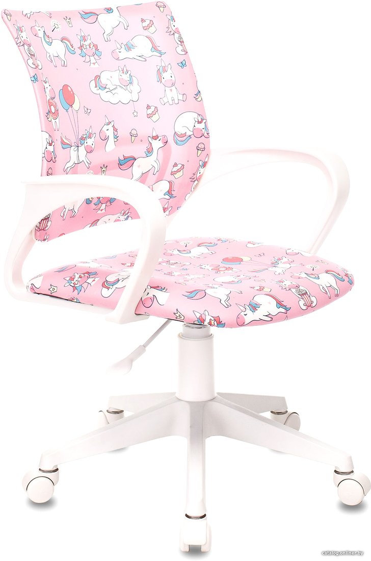 Компьютерное кресло Бюрократ Burokids 1W (розовый единороги/пластик белый)