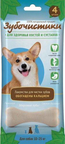 Лакомство для собак Зубочистики Кальциевые для собак средних пород 4 шт/90 г